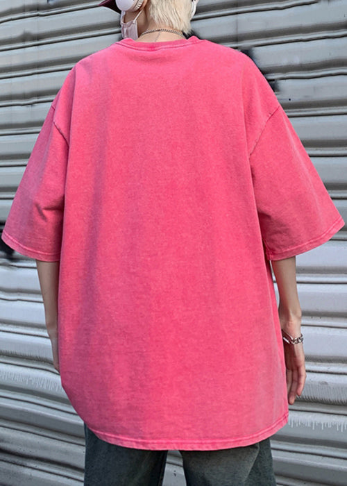 Hemden Halbarm Übergroße Rose T Print Casual Herren Baumwolle