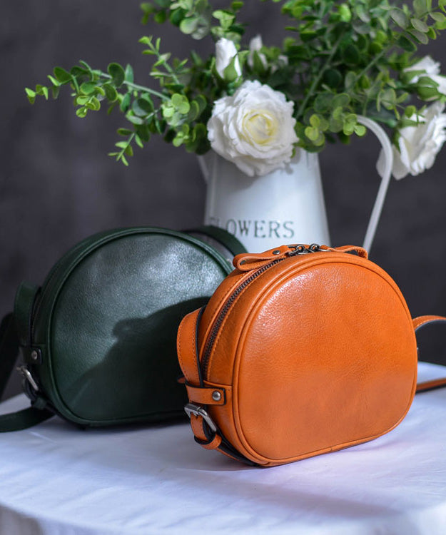 Bag CrossBody Solid Durable Leather Casual Round