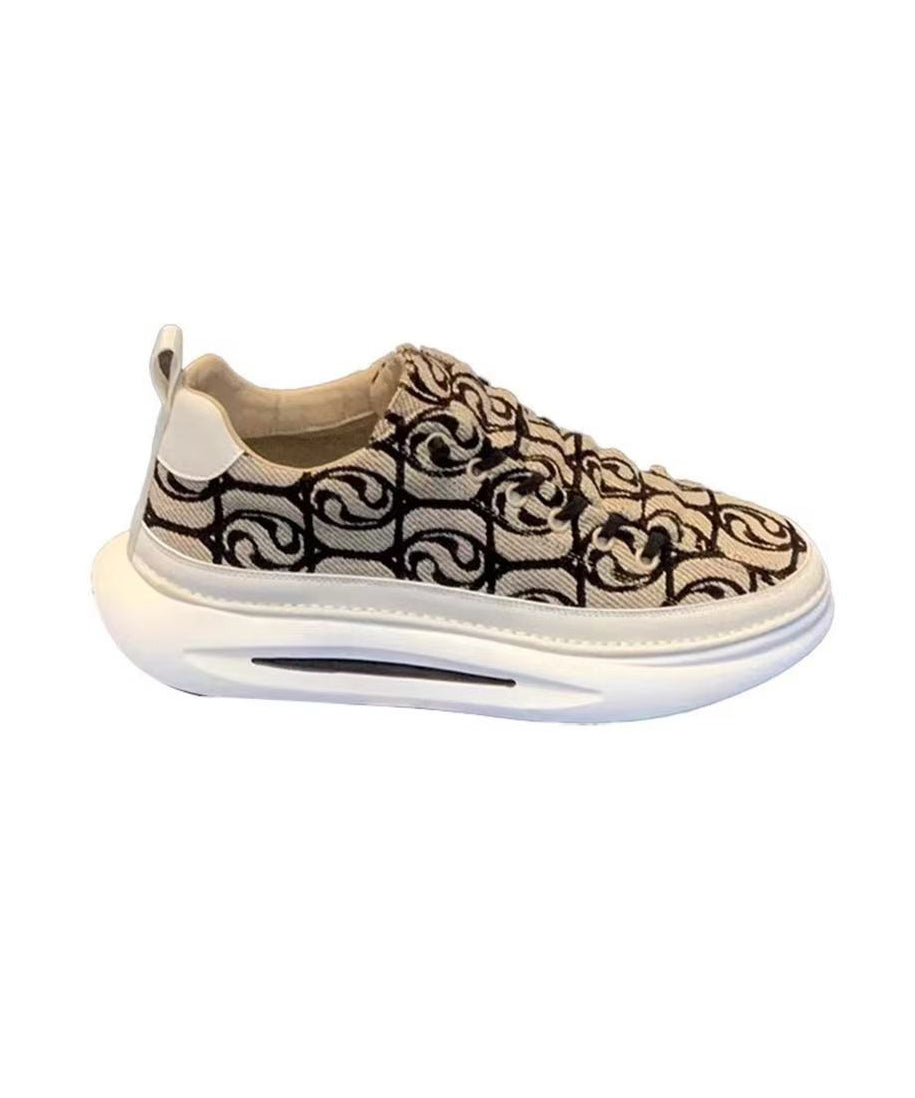 Lässige Spleißen Plattform Flache Schuhe Rot Leinwand Frauen QK055