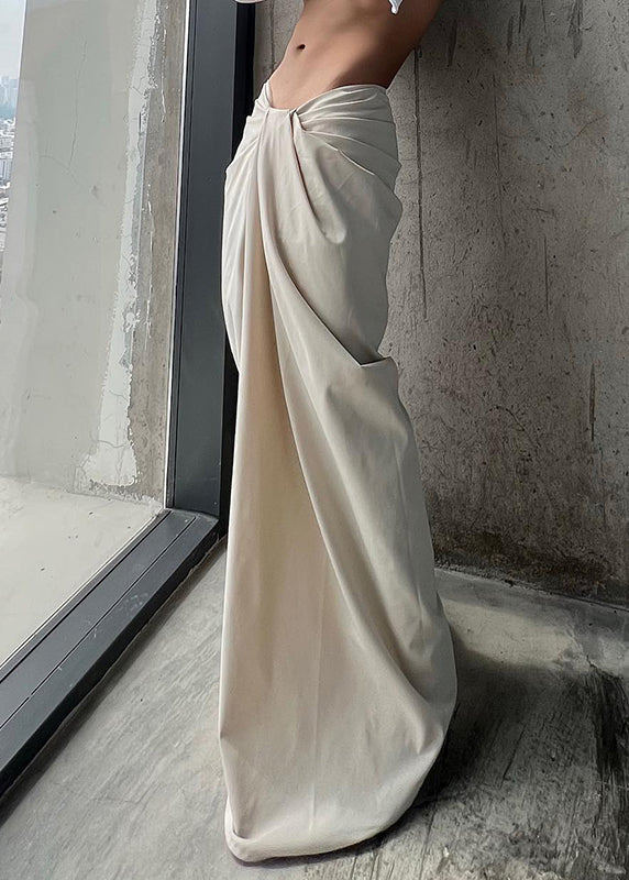 Asymmetrische Hose Solide Frühling Bein Casual Weiß Breite