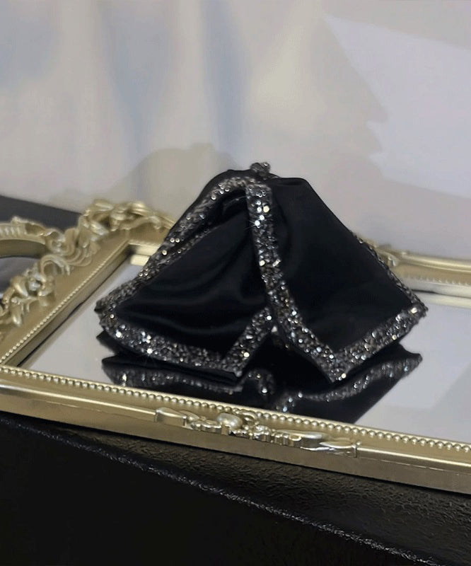 Schicke schwarze Zirkonia-Haarnadel mit Hai-Klemme QU052