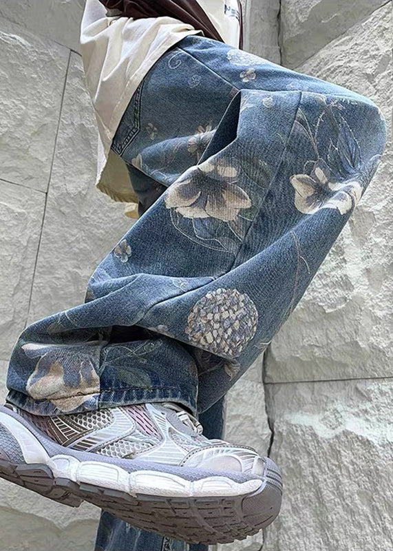 Schicke blaue Jeans mit Taschen und hohem Bund für Herren im Sommer SA019