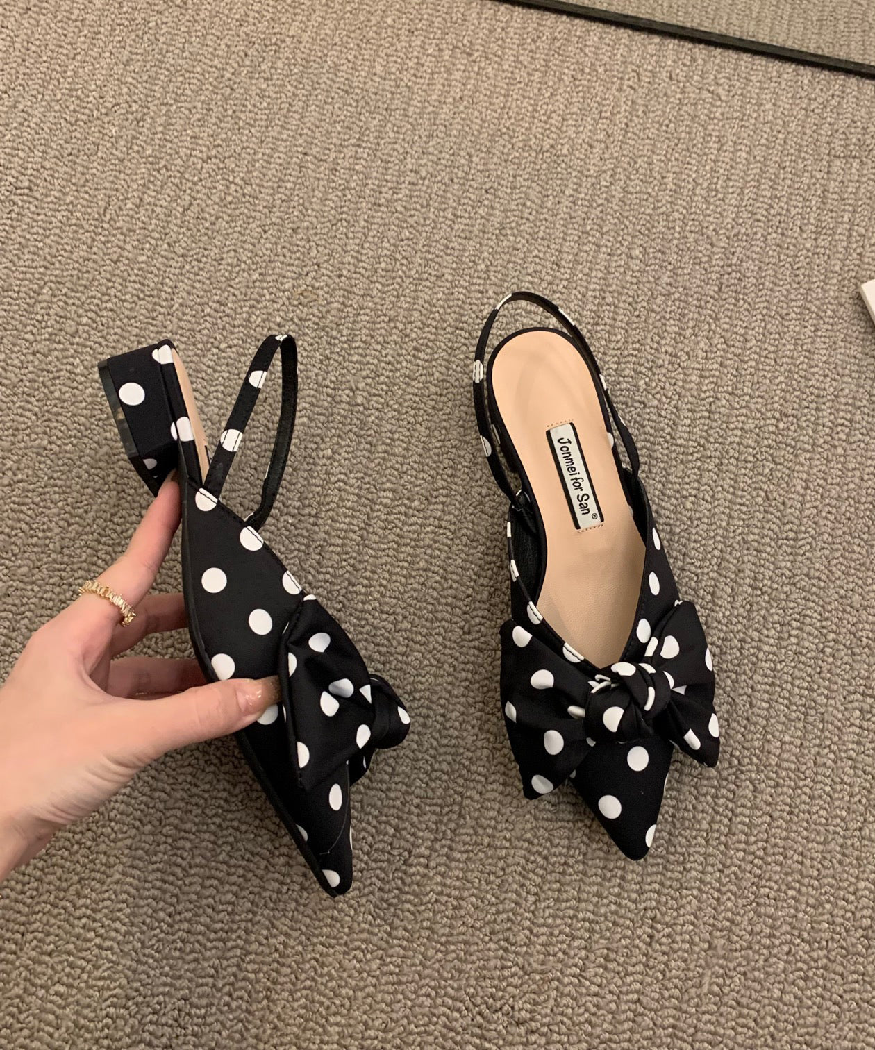 Sandales en tissu de coton à carreaux épais avec nœud et nœud chic et grand format