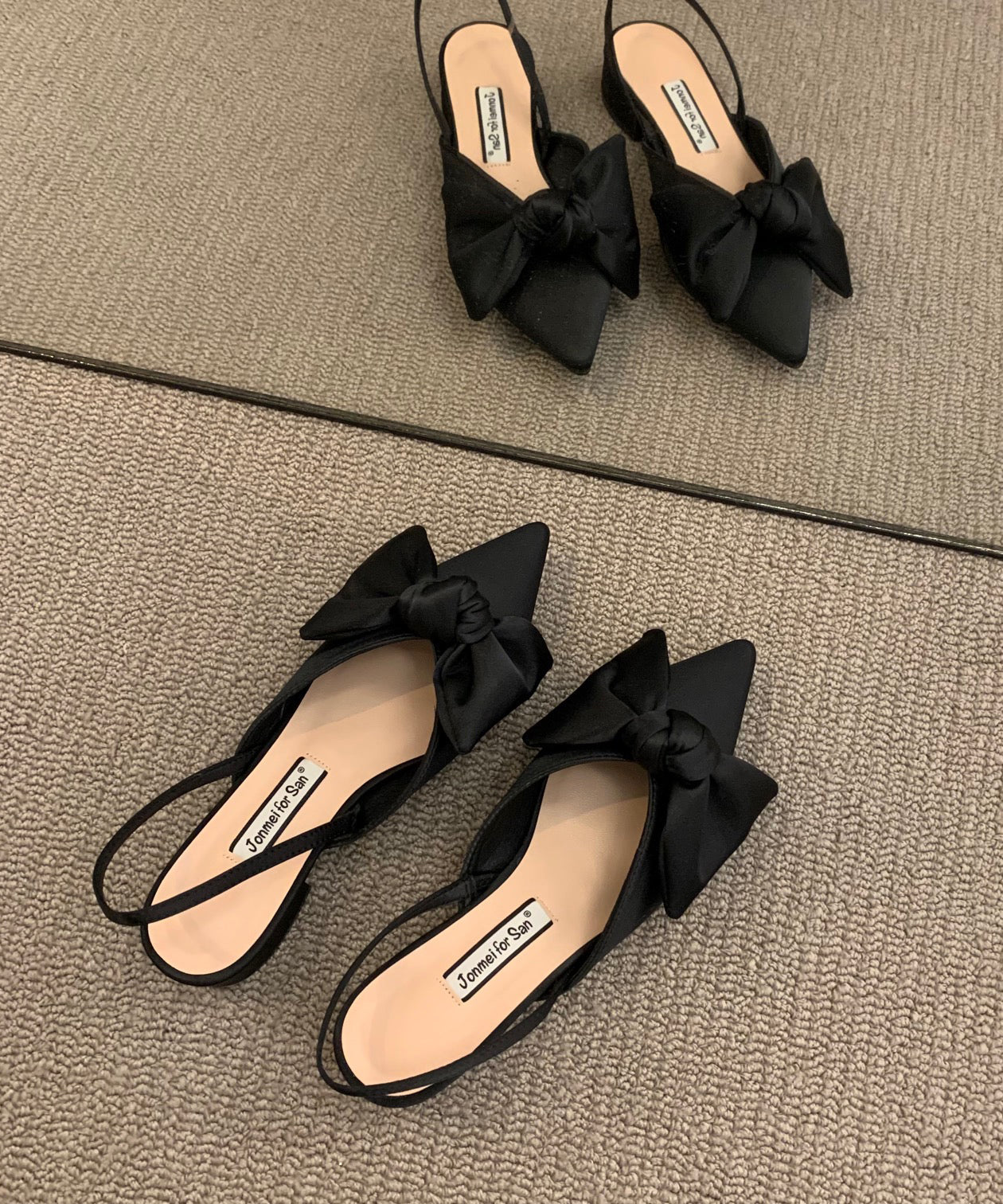 Sandales en tissu de coton à carreaux épais avec nœud et nœud chic et grand format