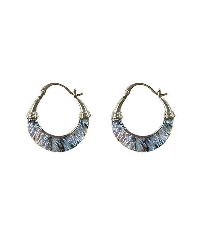 Hoop Earrings Copper Overgild Gold Shell Chic