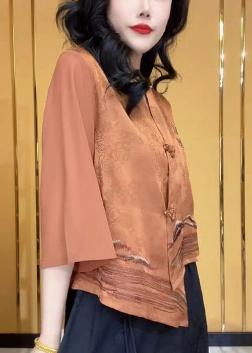 Schicke grüne Seidenbluse mit V-Ausschnitt und Knopfleiste, Armbandärmel, VV044