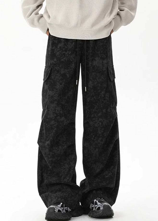 Pantalon en velours côtelé teinté à nouer, taille chic, kaki, poches élastiques