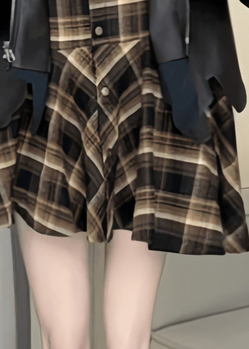 Manteau en similicuir deux pièces chic à carreaux patchwork, printemps TY004