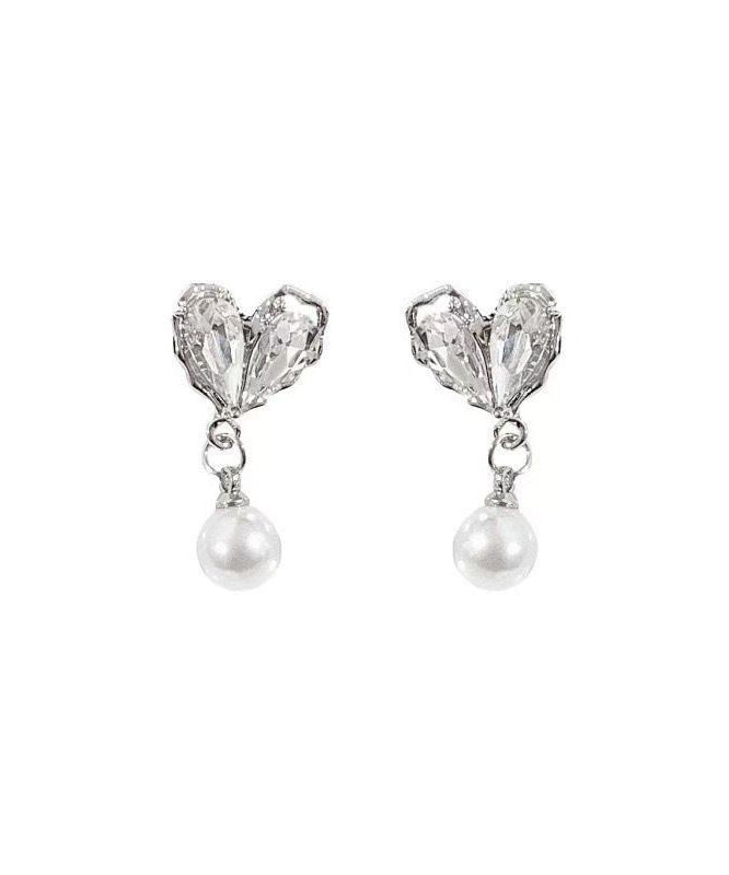 Love Pearl Copper Chic Overgild Drop Earrings White