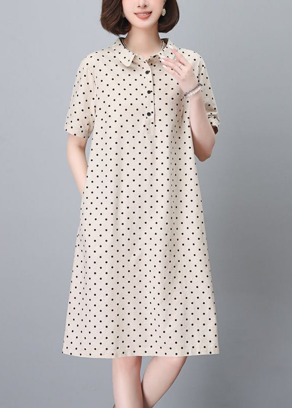 Cotton Pan Navy Edles Sommerkleid mit Kragen und Punkten, Peter Mid Pring