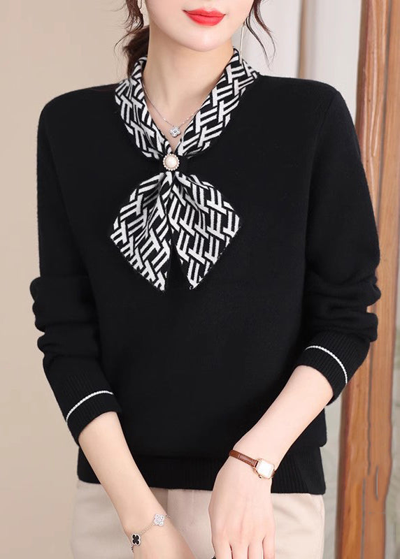 Pull en polaire épaisse et chaude avec nœud rouge élégant, printemps TQ008