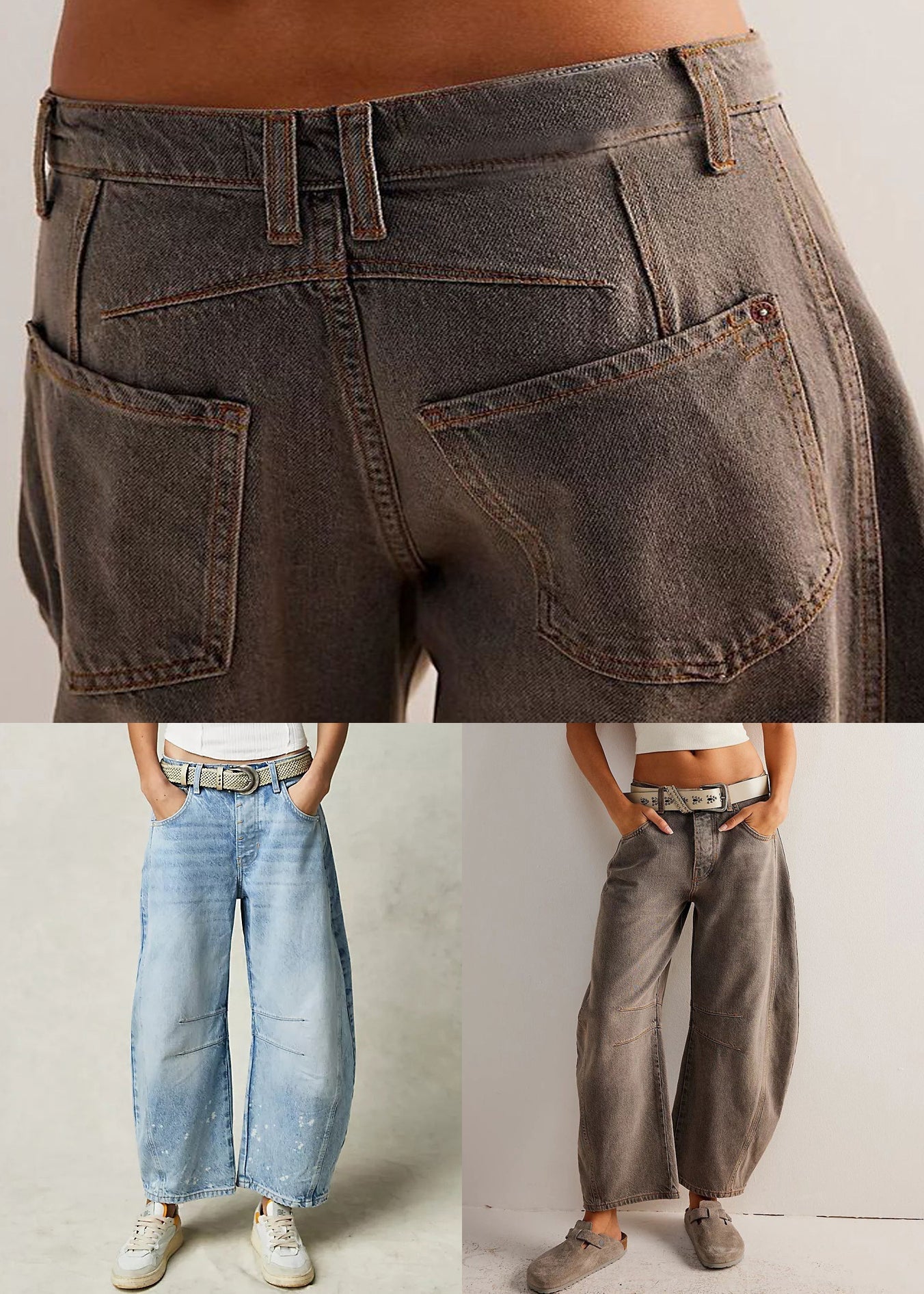Pantalon d'été en denim original à taille courte, couleur café