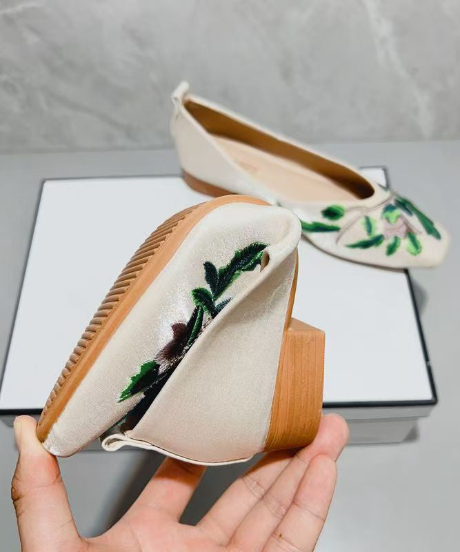 Füße Grün Licht Schuhe Bestickt Spleißen Bequeme Flache