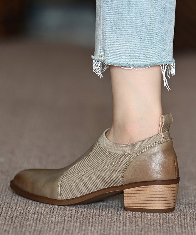 Mocassins Penny marron en cuir de vachette à bout pointu OM015