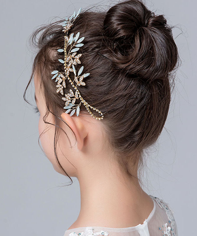 Jolie épingle à cheveux en alliage bleu incrusté de cristal de zircon pour fille IU043