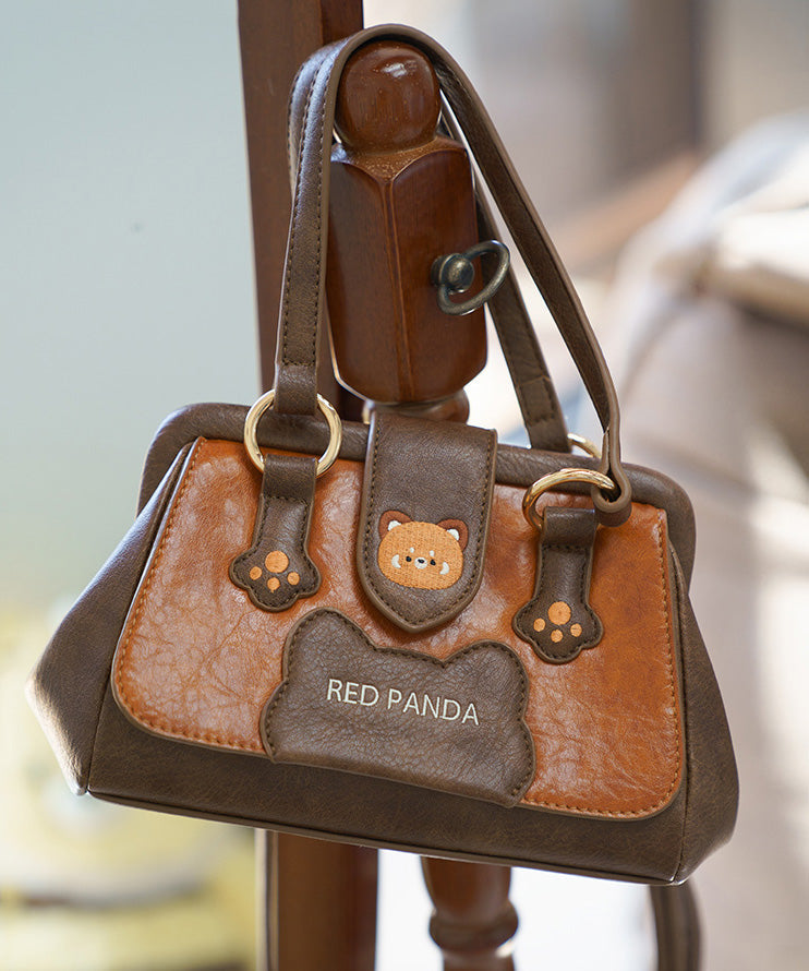 Durable CrossBody Faux Brown Leather Bag Cute