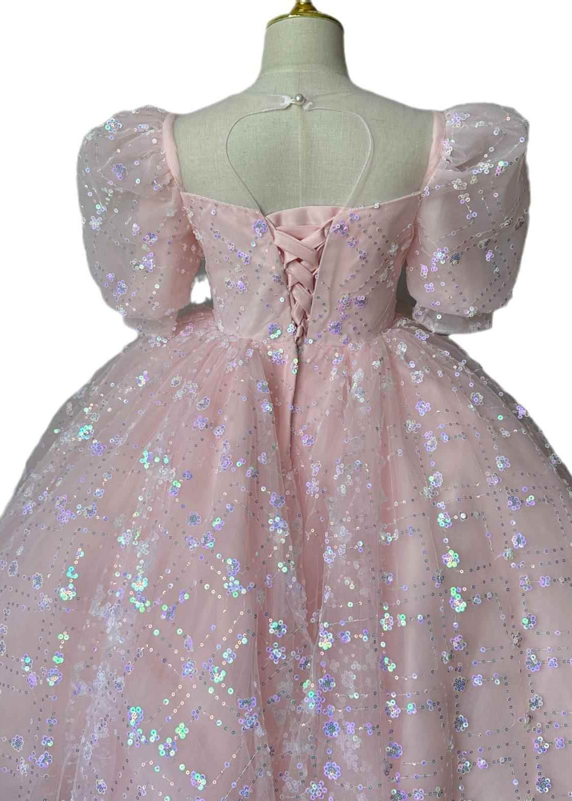 Jolies robes longues en tulle brodées roses pour enfants, tenue d'été YG003
