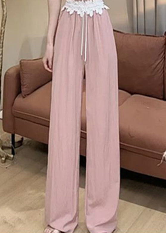 Pantalon large à jambes larges deux pièces à capuche faux sweat-shirt mignon rose