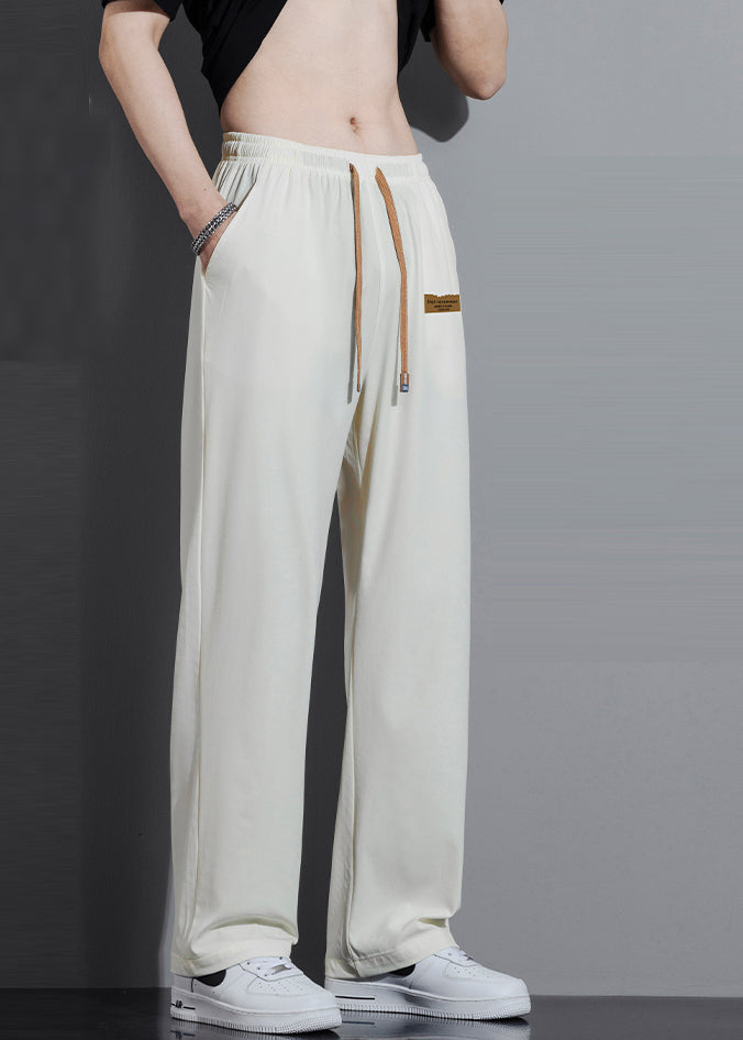 Pantalon de printemps surdimensionné en coton pour homme, blanc