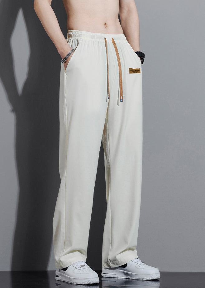 Pantalon de printemps surdimensionné en coton pour homme, blanc