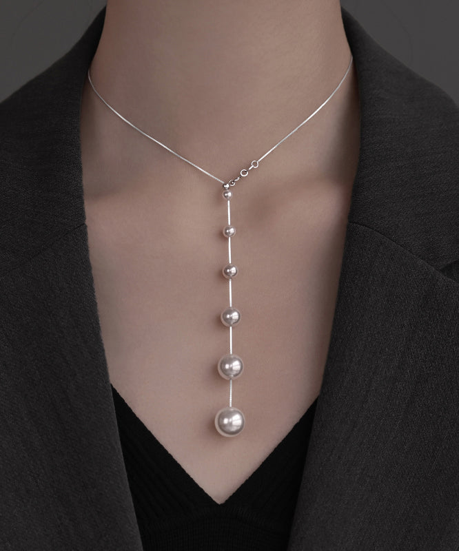 DIY Seide Sterling Silber Perle Quaste Anhänger Halskette QD017