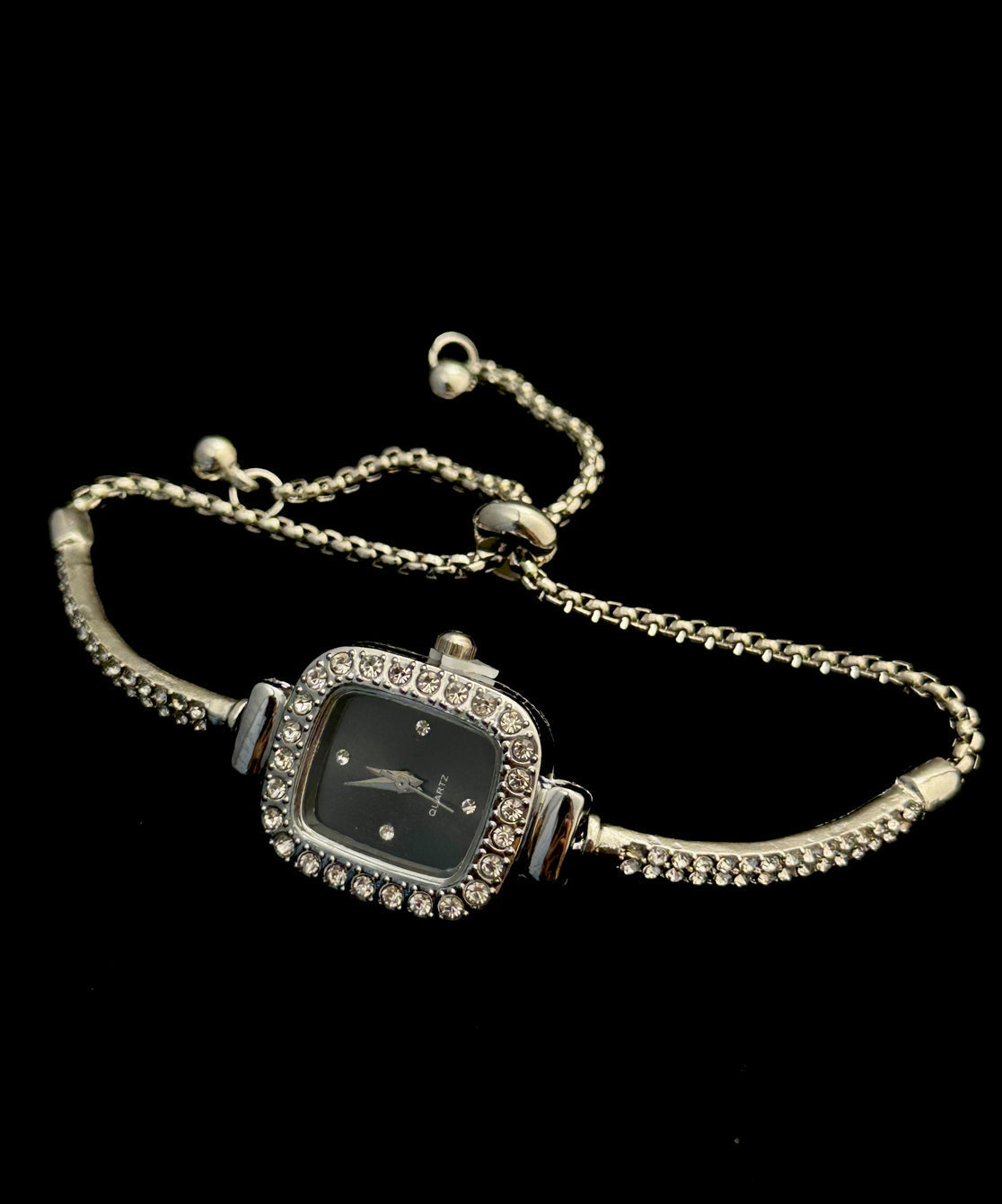 Tassel Zircon Steel White Watches Stainless Square DIY