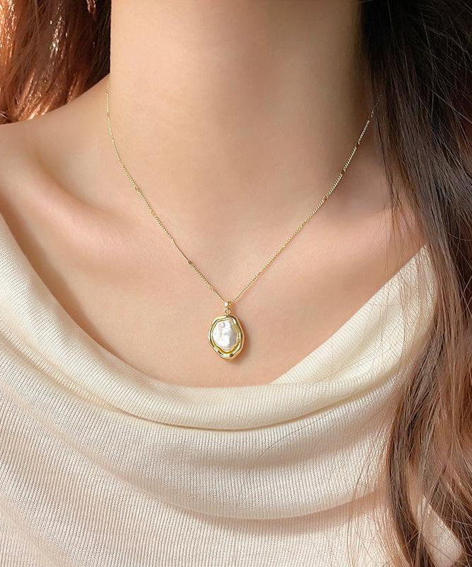 Elegante Gold 14K Gold Legierung Perlenanhänger Halskette YI037