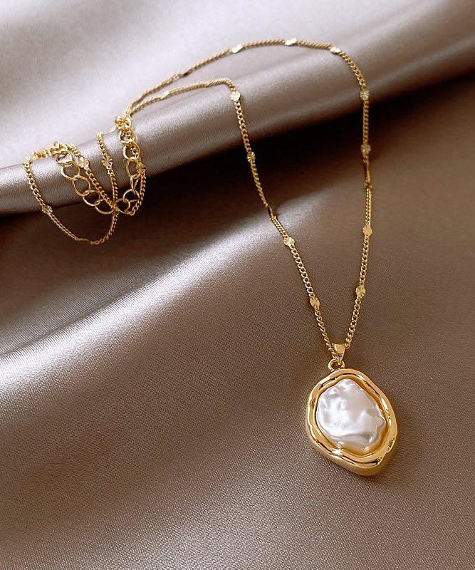 Elegante Gold 14K Gold Legierung Perlenanhänger Halskette YI037