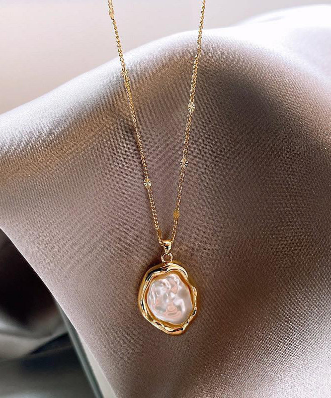 Elegante Gold 14K Gold Legierung Perlenanhänger Halskette YI037