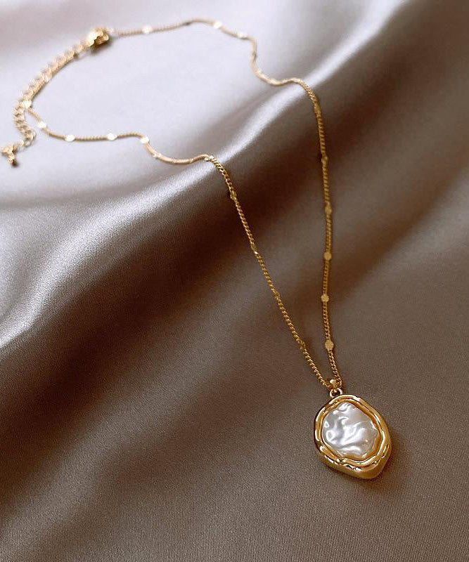 Elegante Gold 14K Gold Legierung Perlenanhänger Halskette YI037