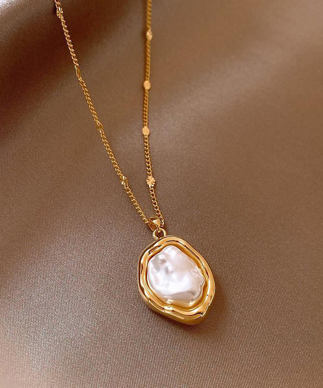 Elegante Gold 14K Gold Legierung Perlenanhänger Halskette YI037