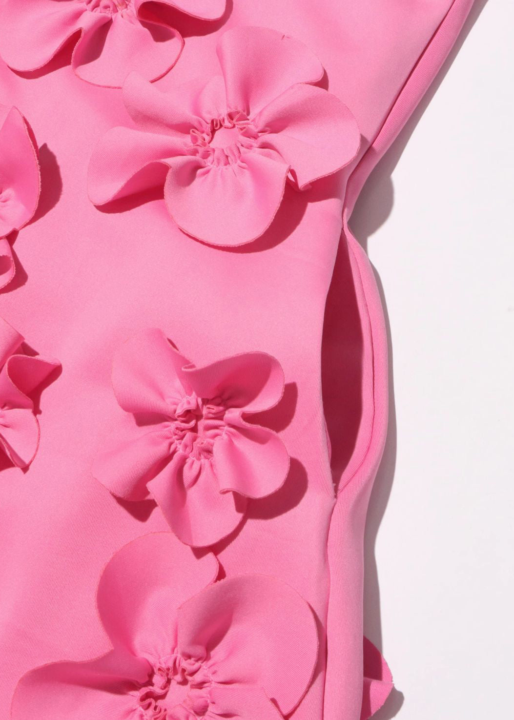 Lange Rosa Up Ärmelloses Blumen Baumwolle Kleid Taschen Spitze Elegante