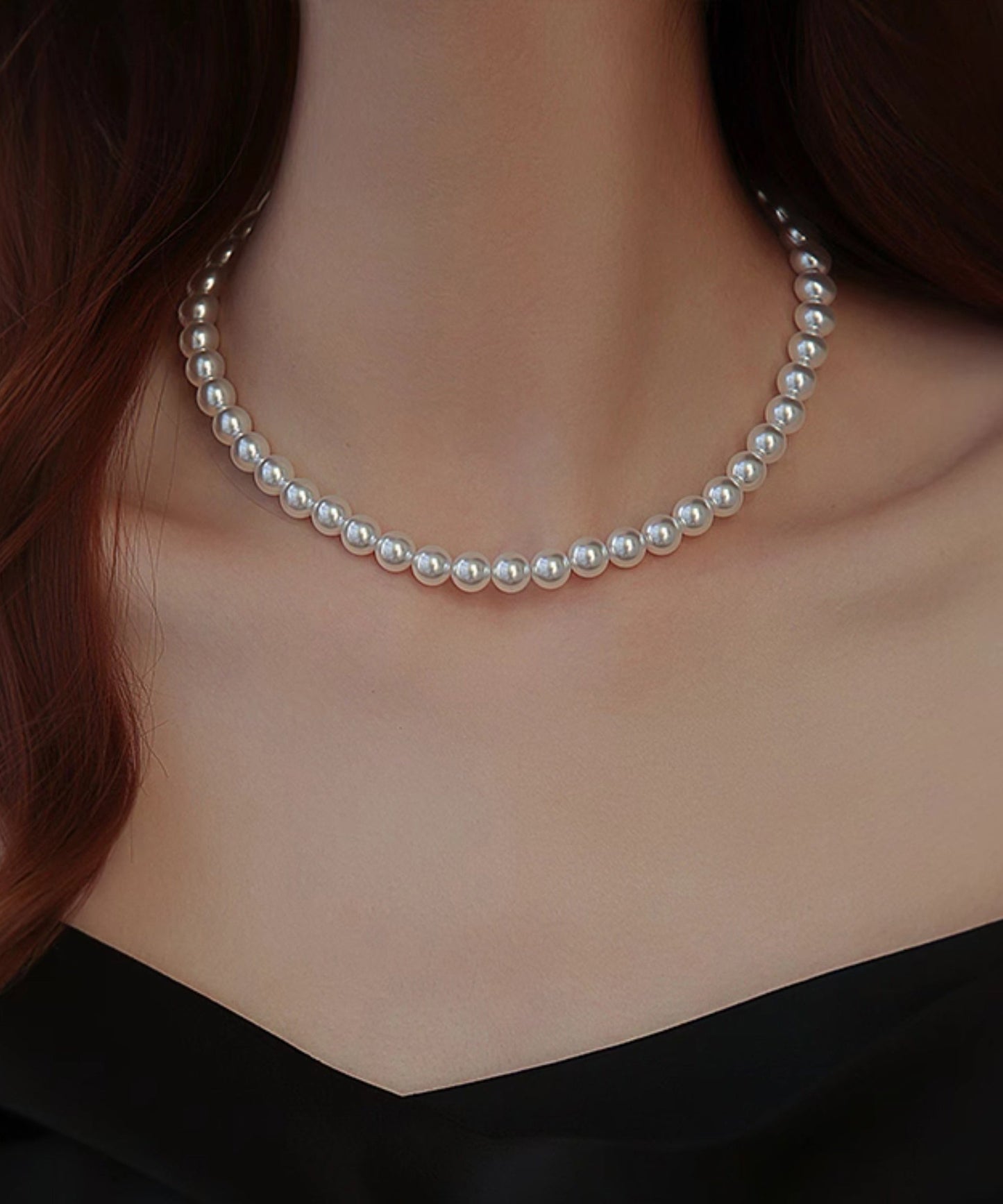Collier élégant en cuivre blanc surdoré avec perles graduées, collier en soie fine, argent sterling, argent cassé, gypsophile ET010