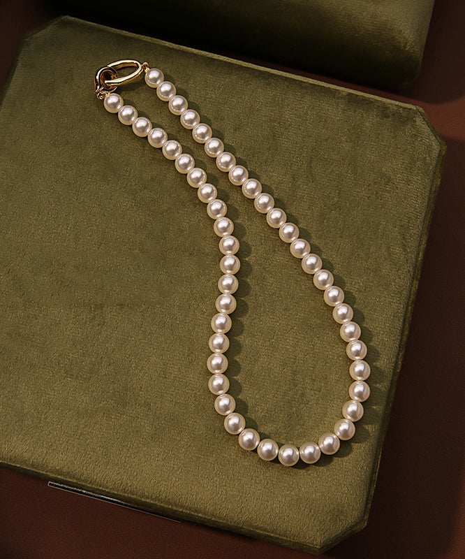 Collier élégant en cuivre blanc surdoré avec perles graduées, collier en soie fine, argent sterling, argent cassé, gypsophile ET010