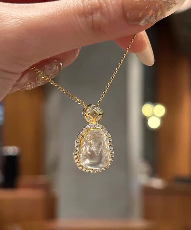 Elegante Halskette mit Anhänger „A Mythic Wild Animal“ aus weißem Sterlingsilber mit Zirkonia QI053