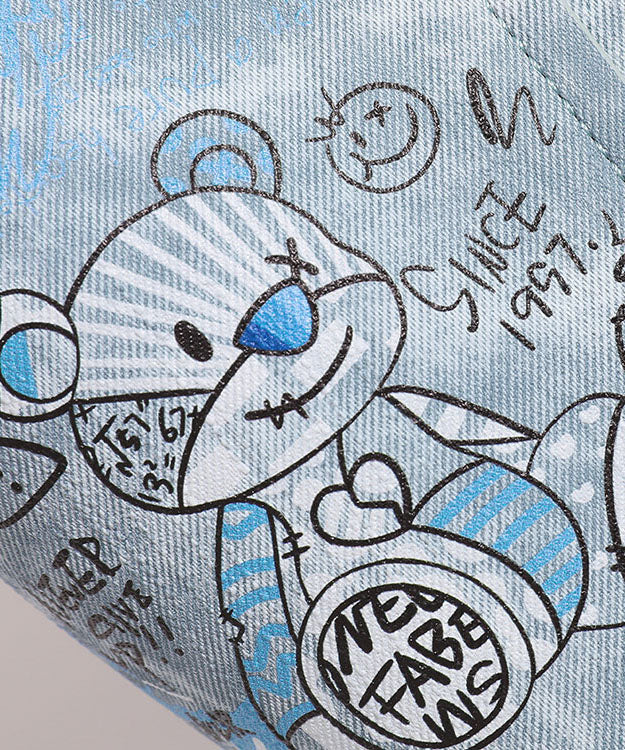Denim Bucket Blue Print Mode Patchwork Tasche