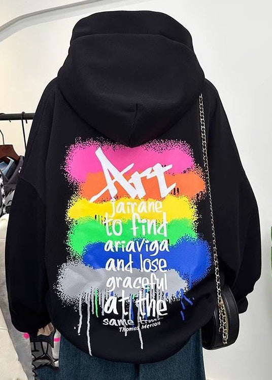 Mode Grau Kapuze Cartoon Print Baumwolle Sweatshirts Frühling YF010