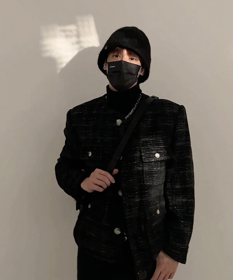 Chapeau bob en tricot noir confortable et chaud pour homme TK037