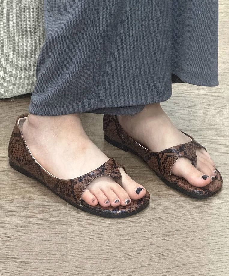 Leopard New Faux Thong Fashion Leather Sandals