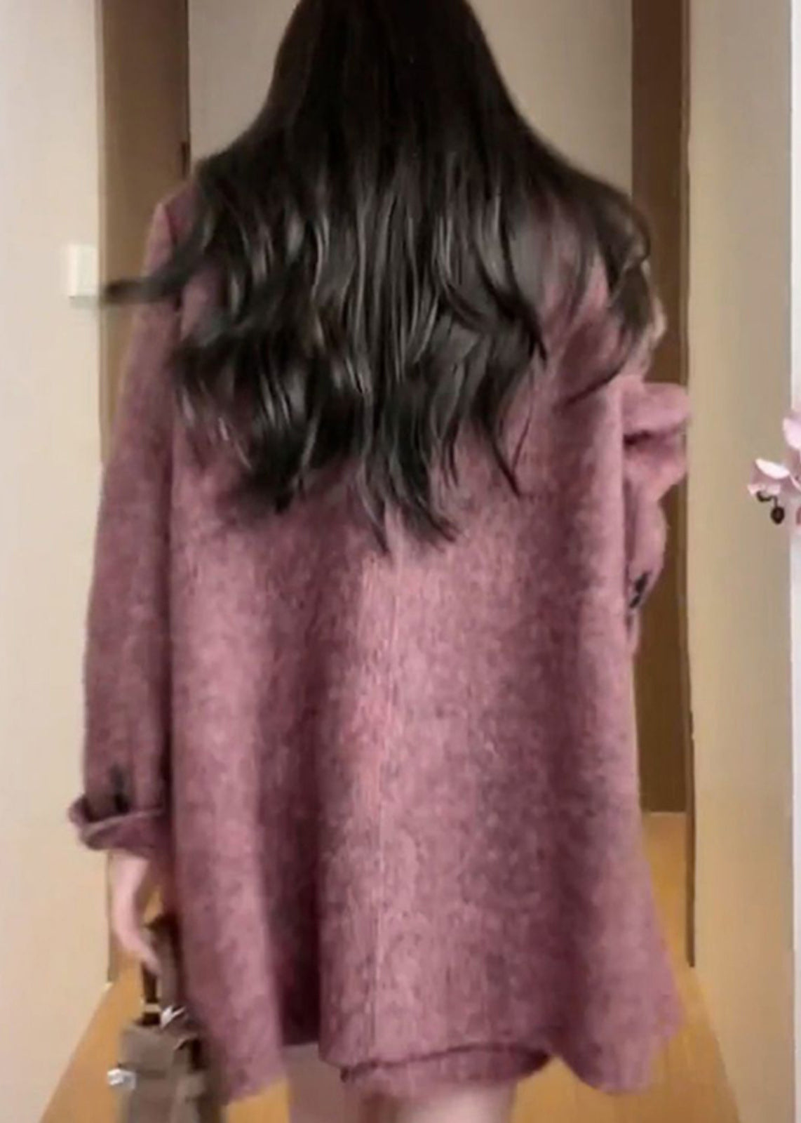 Mode Lila Mantel Und Kleid Wolle 2 Stück Outfit Winter RF015