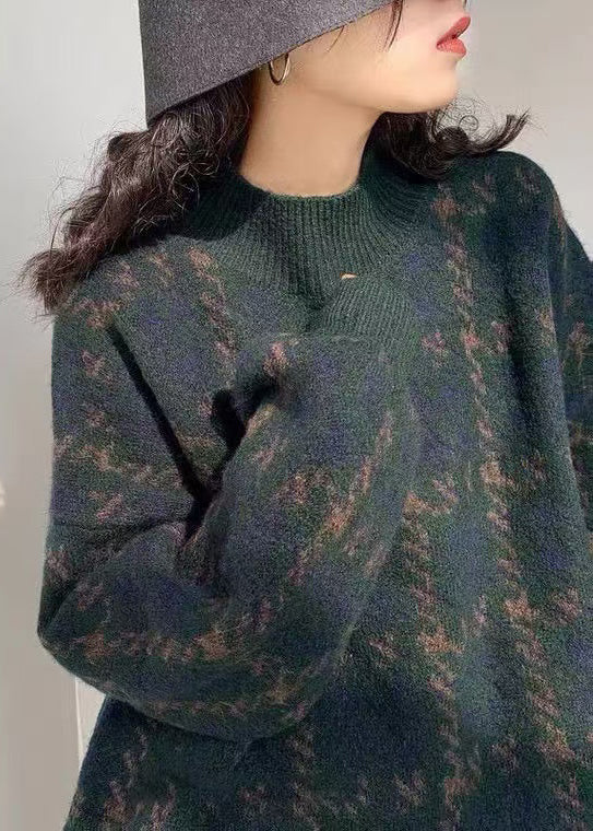 Mode Rot O Neck Print Lose Stricken Pullover Frühling TD033