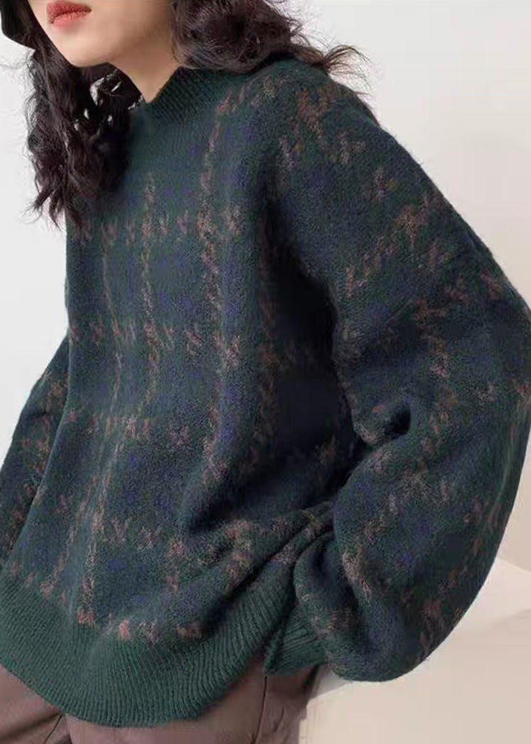 Mode Rot O Neck Print Lose Stricken Pullover Frühling TD033