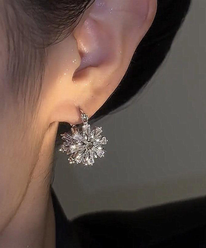 Mode Seide Kupfer Zirkon Schnee Creolen YD035