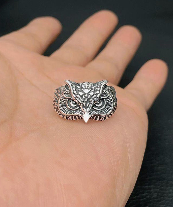 Feine rote Sterling Silber Achat Eule offene Ringe YI022