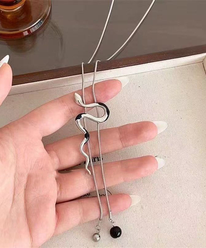 Lariat en acier inoxydable, type serpentin en soie, alliage à traction fine