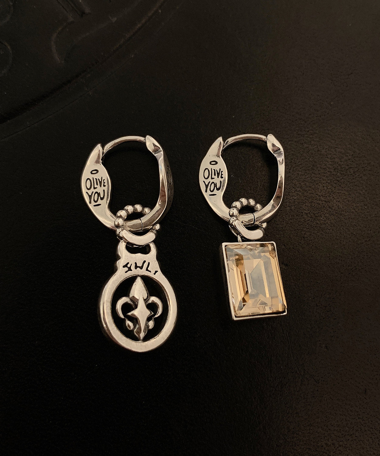 Feine Seide Sterling Silber Zirkon Kreuz Tropfen Ohrringe YD029