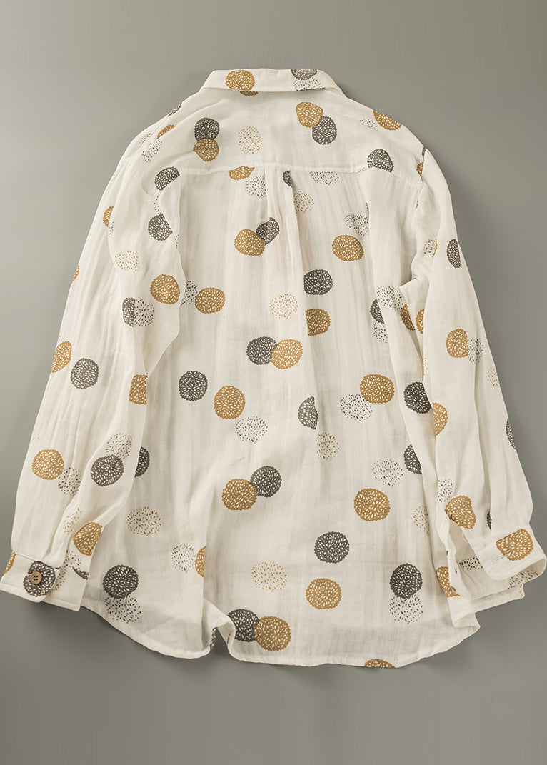 Hauts surdimensionnés printemps chemise imprimée en coton orange ajustée