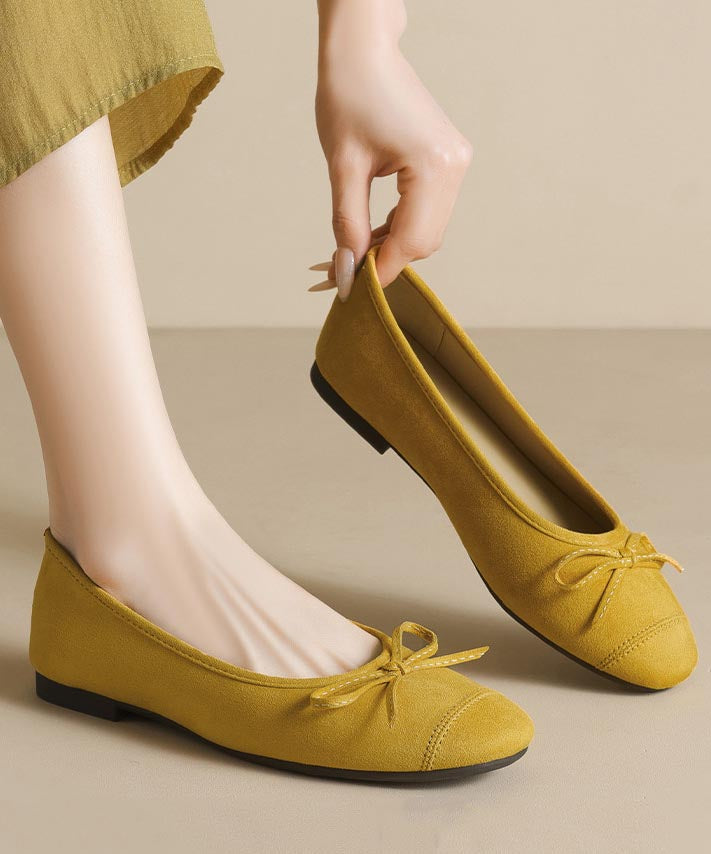 Mocassins confortables en daim avec nœud bleu français