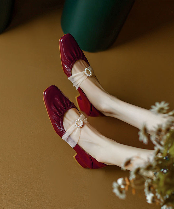 Mocassins épais à épissure française en cuir de vachette mûre RI022