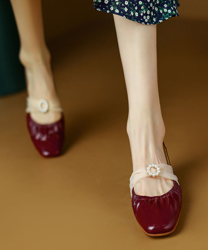 Mocassins épais à épissure française en cuir de vachette mûre RI022